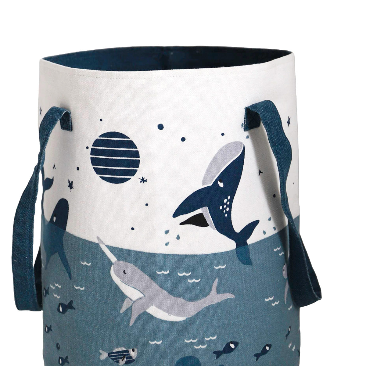 nattiot-little-deep-blue-panier-rangement-chambre-enfant-coton-motif-marin image 3