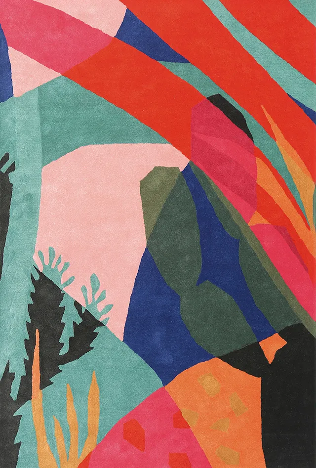 toulemonde-bochart-oaxaca-tapis-multicolore-en-laine-tuft-e-main-serge-bensimon image 1