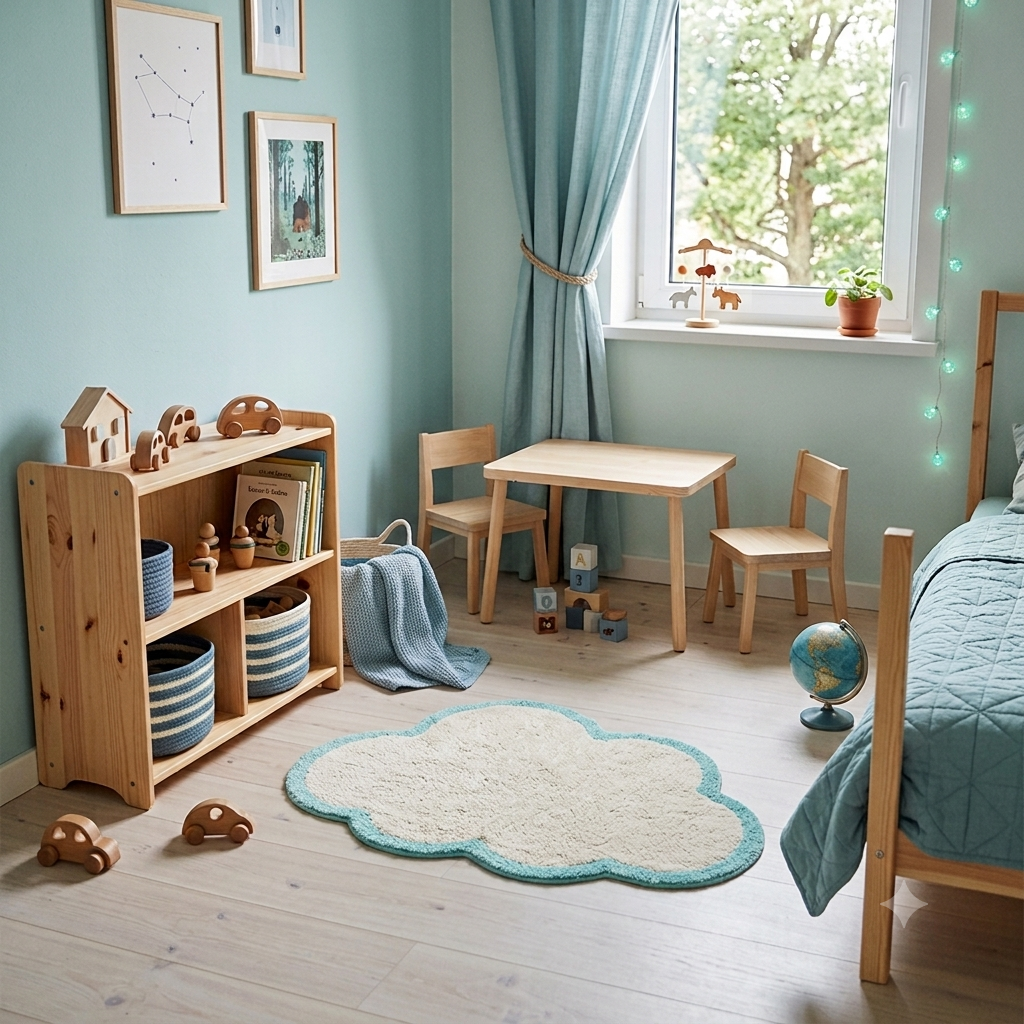 nattiot-little-nimbus-aqua-tapis-enfant-nuage-coton-cru image 2