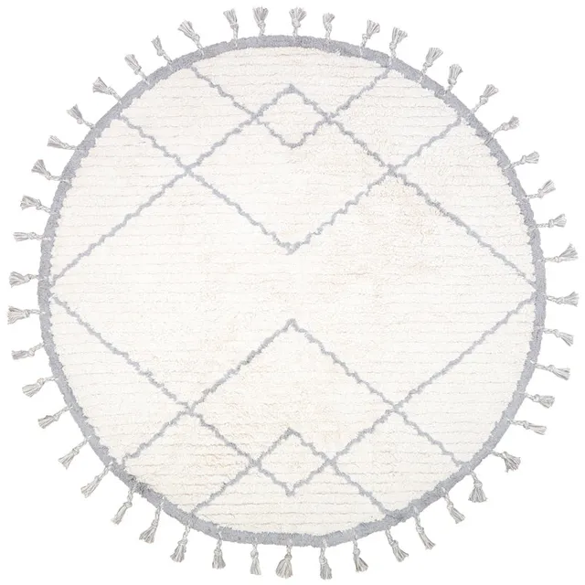 nattiot-c-me-naturel-gris-tapis-enfant-rond-coton-lavable-tress image 1