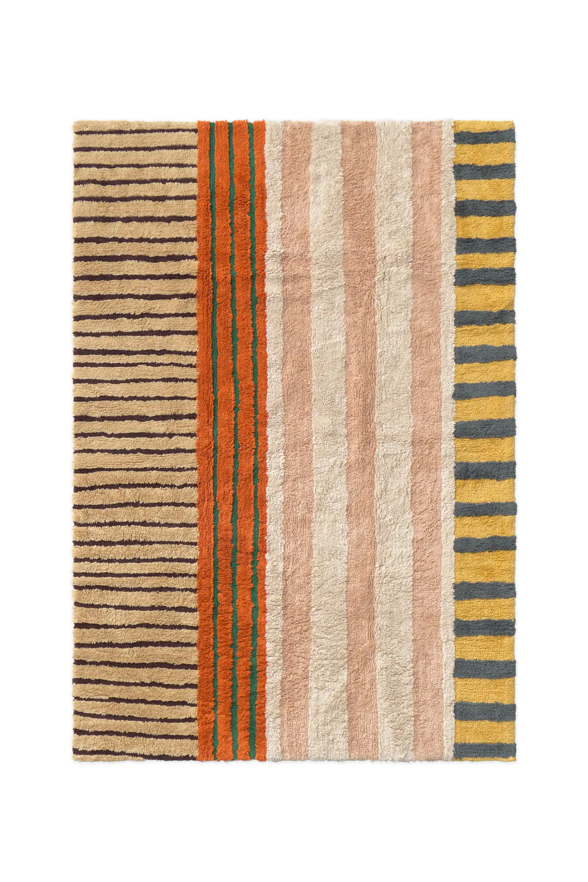 lorena-canals-tapis-lavable-color-on-clay-tapis-coton-rayures-terracotta image 1