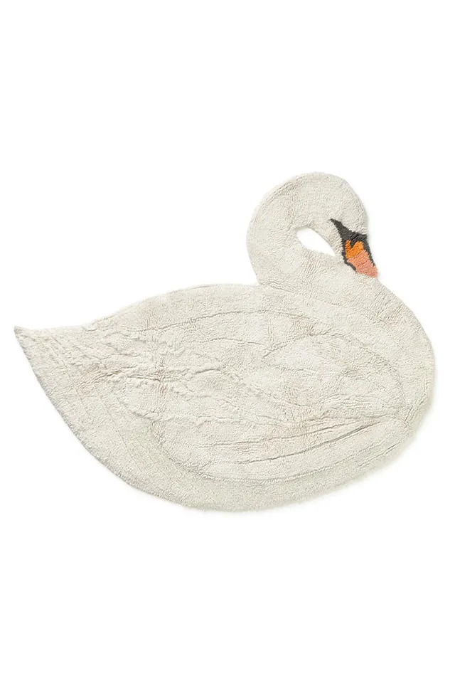 lorena-canals-tapis-lavable-swan-blanc image 1