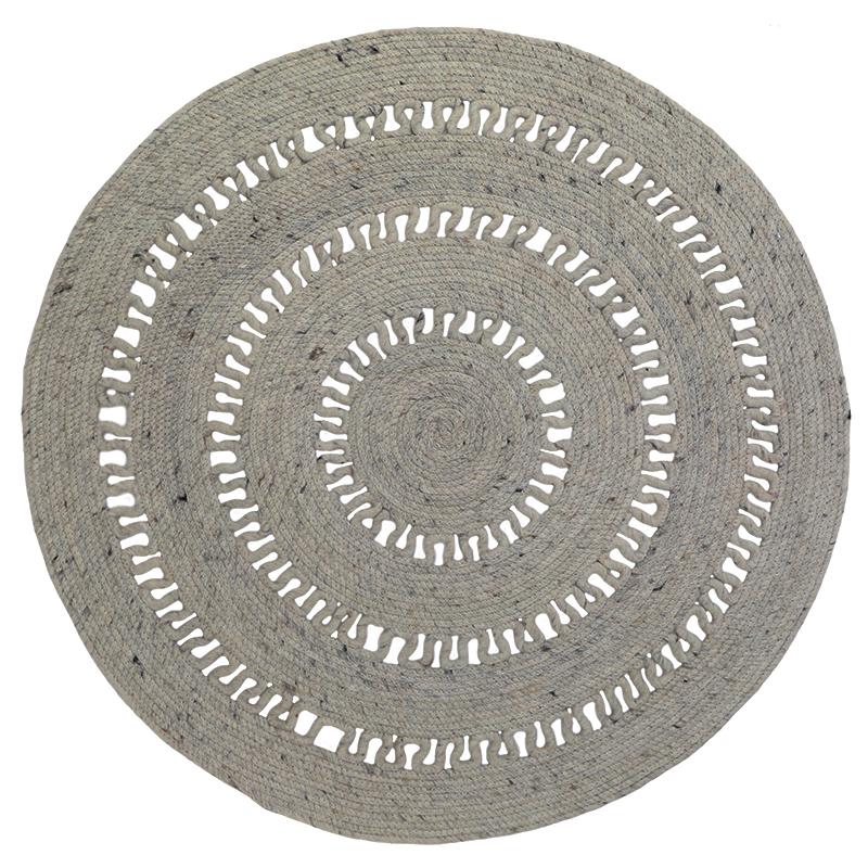nattiot-bibek-gris-m-tapis-rond-laine-feutr-e-ajour-e image 1