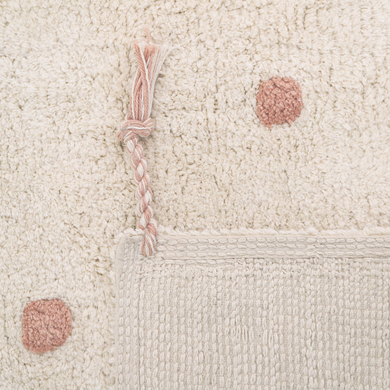 nattiot-n-mi-rose-nude-tapis-chambre-enfant-coton-lavable-pois image 6
