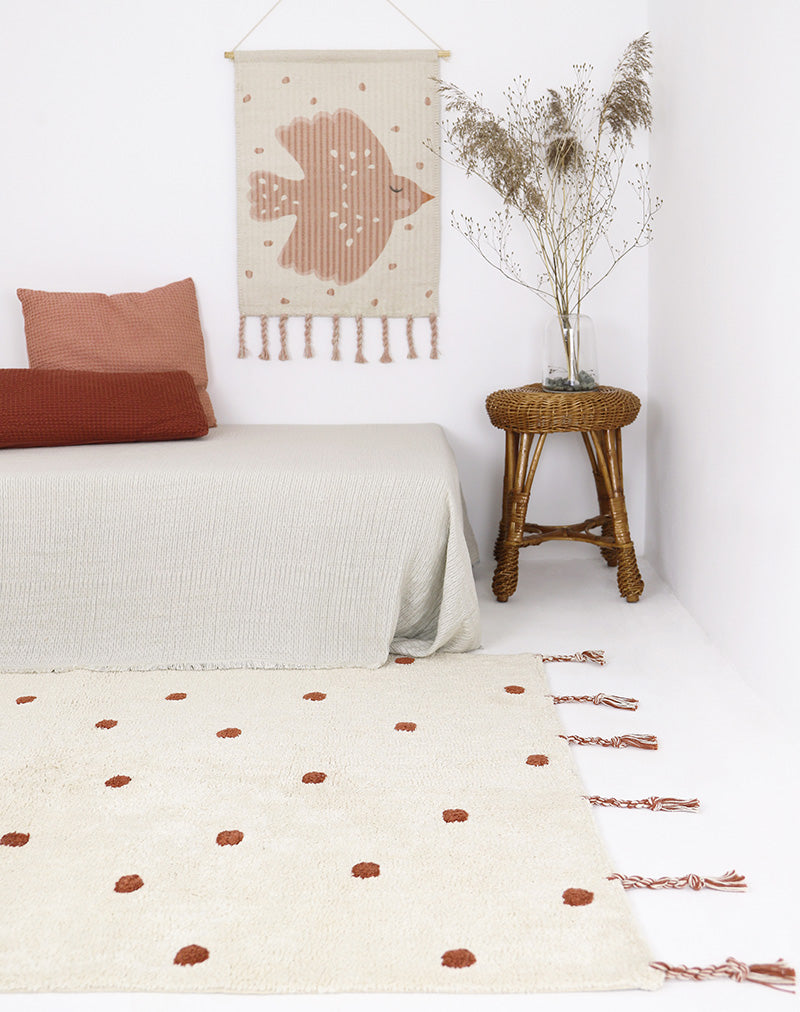 nattiot-n-mi-ambre-tapis-chambre-enfant-coton-lavable-pois image 2