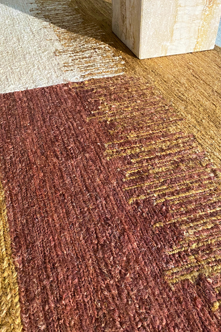 toulemonde-bochart-cala-tapis-ocre-en-jute-nou-main-soumak image 7
