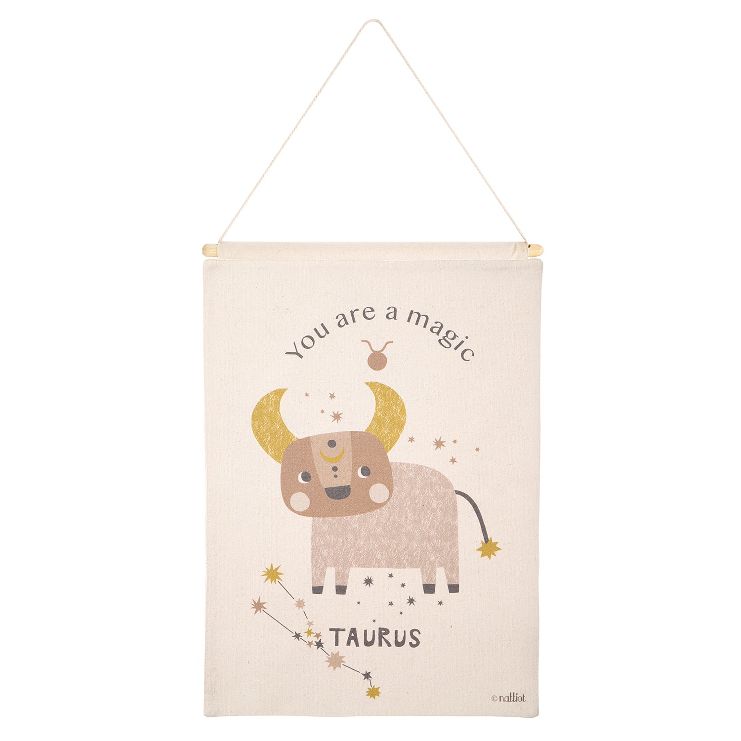 nattiot-little-taurus-taureau-d-co-murale-chambre-enfant-zodiaque-coton image 1