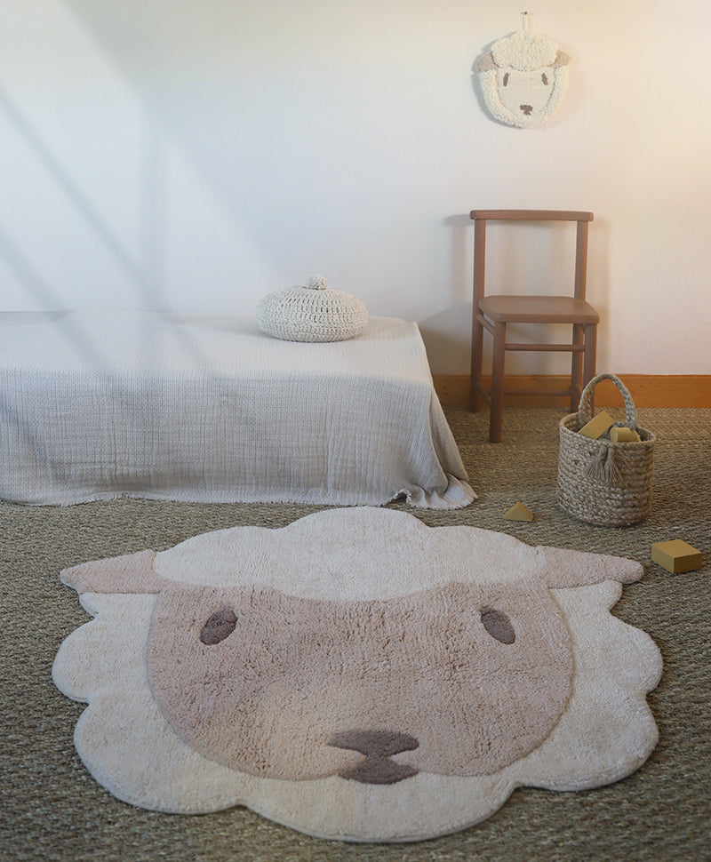 nattiot-lolho-tapis-chambre-enfant-coton-lavable-petit-mouton image 2